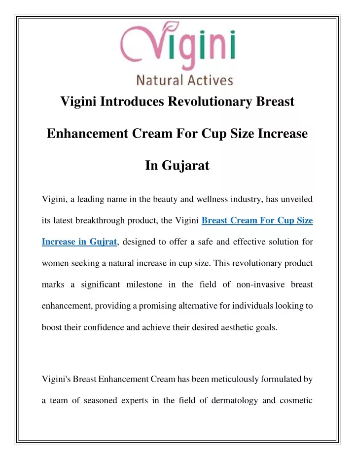 vigini introduces revolutionary breast