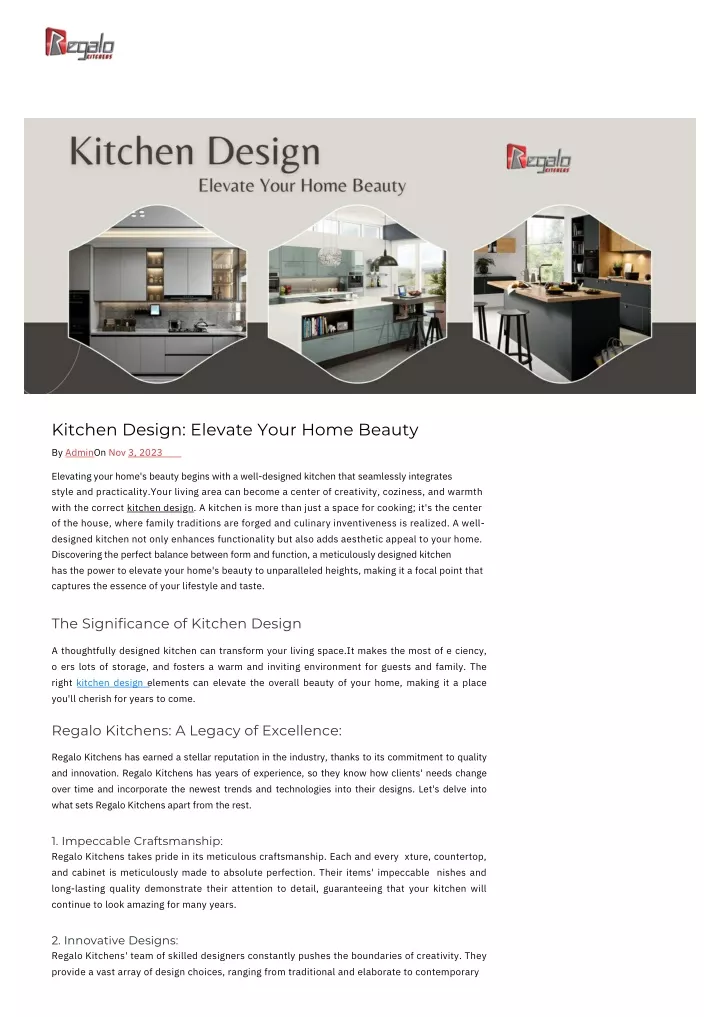 kitchen design elevate your home beauty