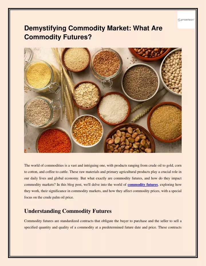 demystifying commodity market what are commodity
