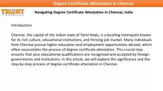 Navigating Degree Certificate Attestation in Chennai, India