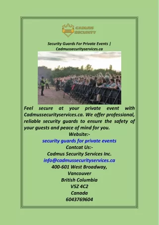 security guards for private events
