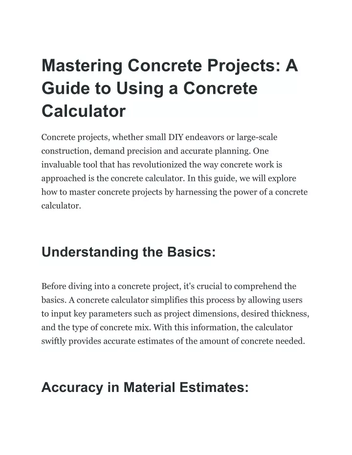 mastering concrete projects a guide to using