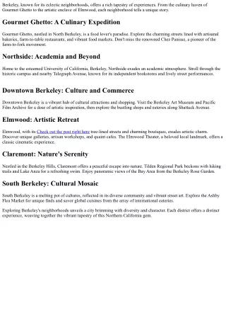 berkeley known for its eclectic neighborhoods