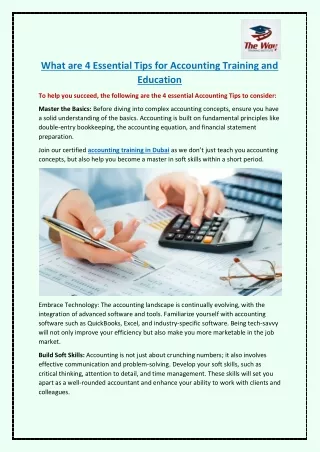 what are 4 essential tips for accounting training