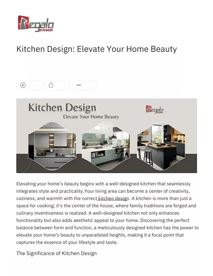 kitchen design elevate your home beauty