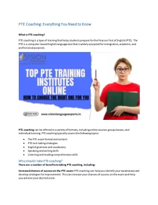 PTE Coaching: Everything You Need to Know