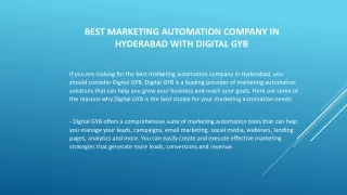 best marketing automation company in hyderabad with digital gyb