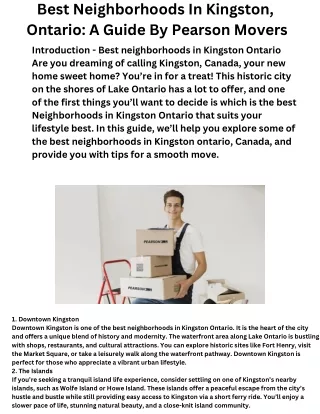 Best Neighborhoods In Kingston, Ontario A Guide By Pearson Movers (2) (2)