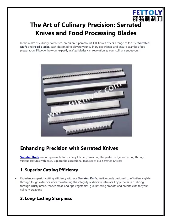 the art of culinary precision serrated knives