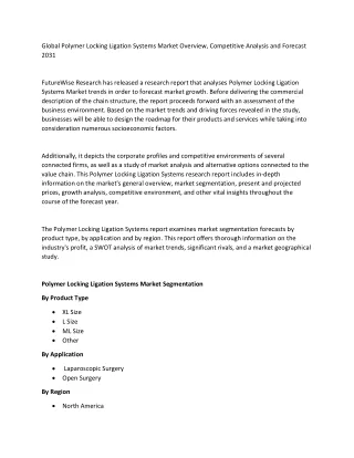 global polymer locking ligation systems market