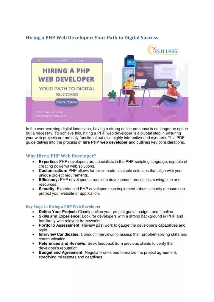 hiring a php web developer your path to digital