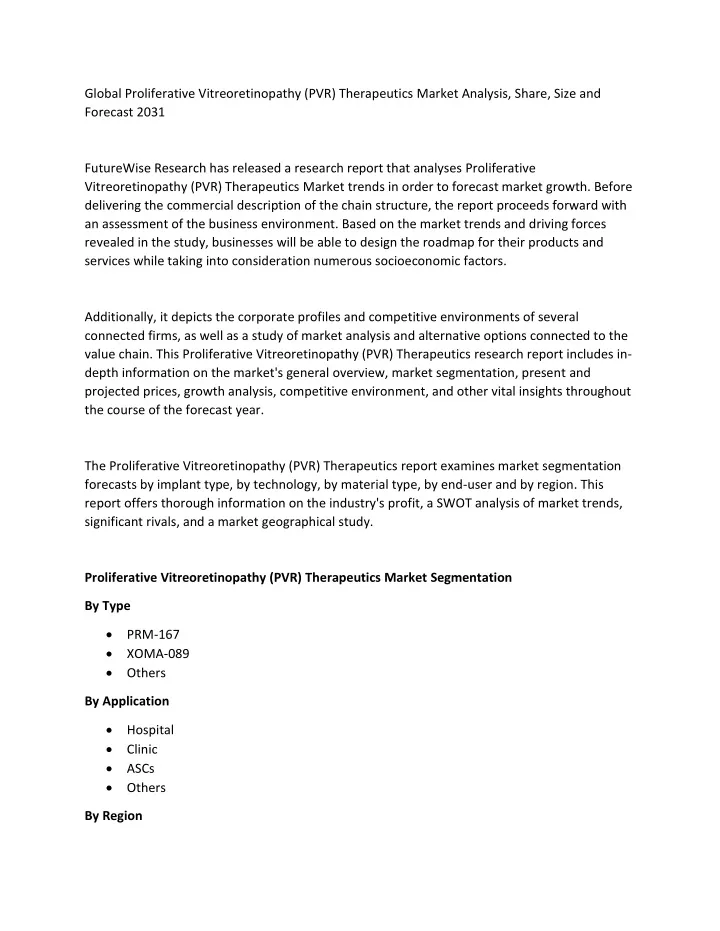 global proliferative vitreoretinopathy