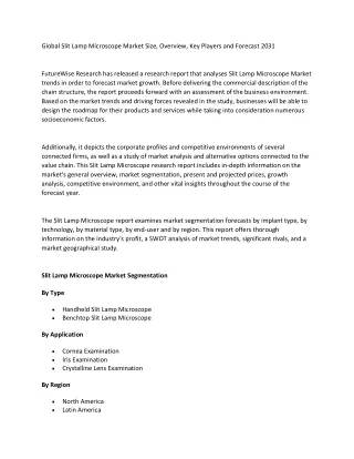 global slit lamp microscope market size overview