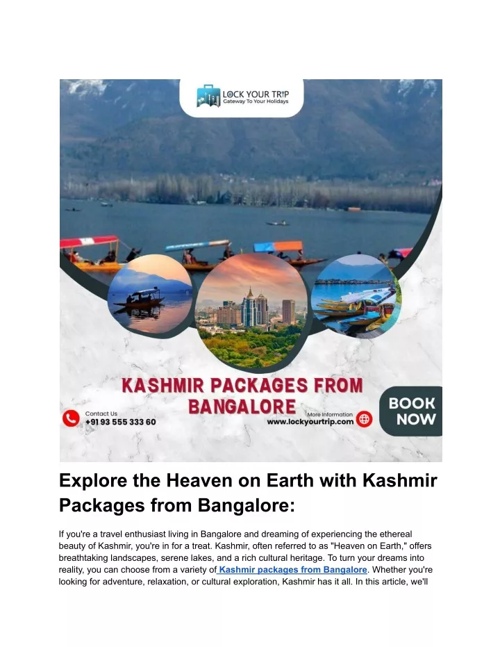 explore the heaven on earth with kashmir packages