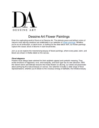 Dessine Art Flower Paintings