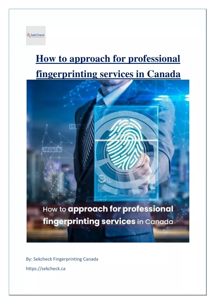 how to approach for professional fingerprinting
