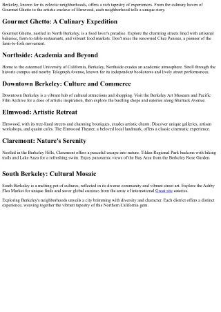 berkeley known for its eclectic neighborhoods