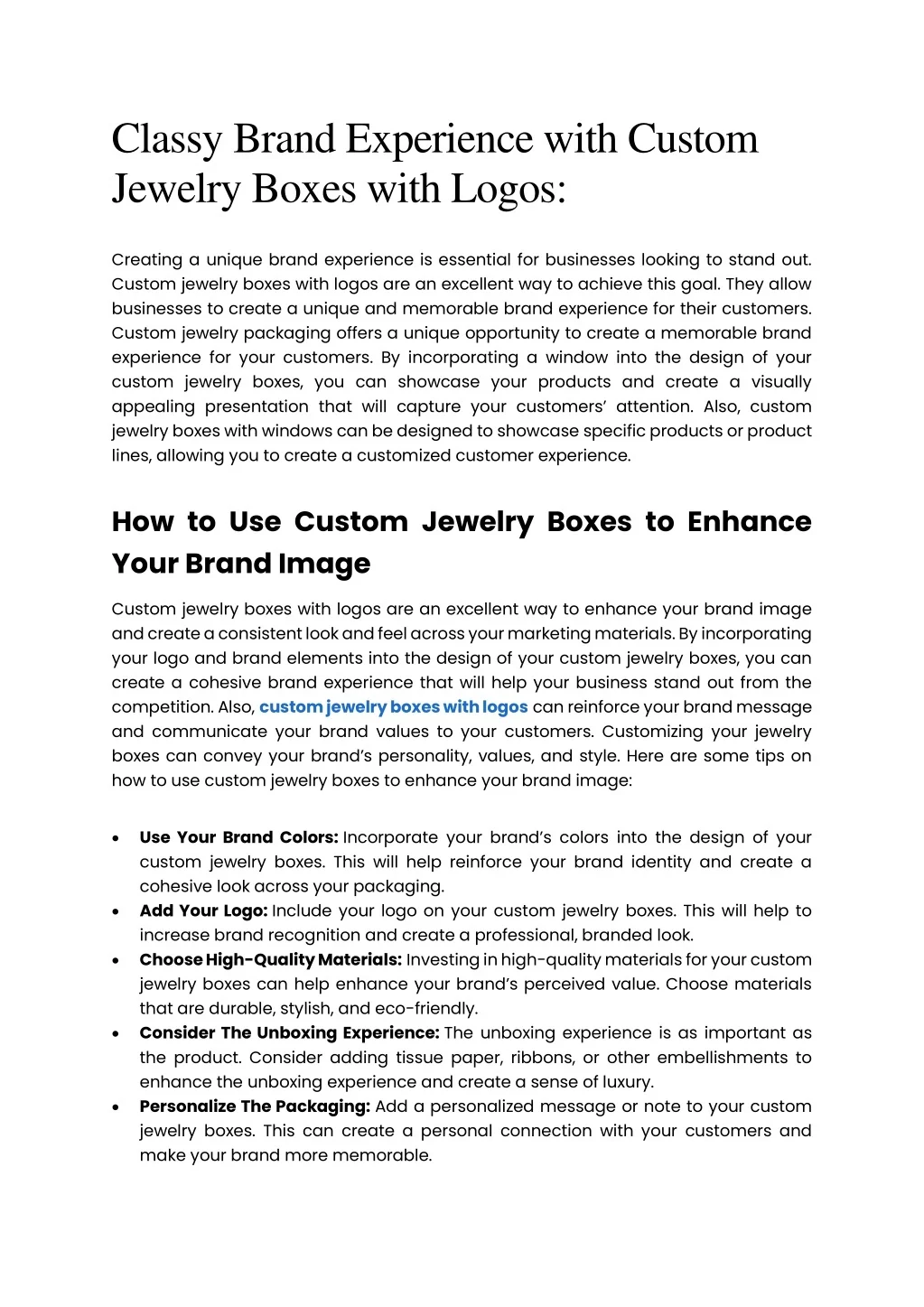 PPT - Classy Brand Experience with Custom Jewelry Boxes with Logos ...
