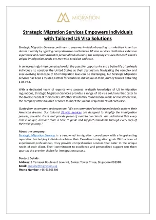 strategic migration services empowers individuals