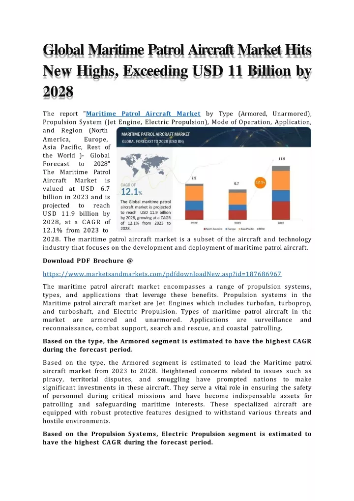 global maritime patrol aircraft market hits new highs exceeding usd 11 billion by 2028