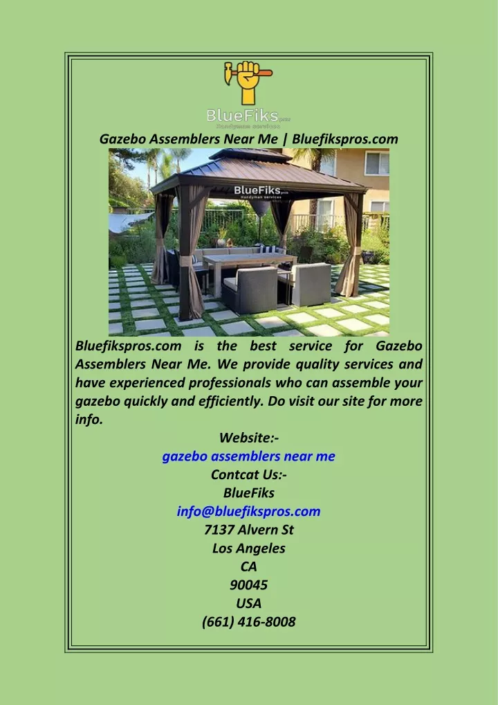 gazebo assemblers near me bluefikspros com