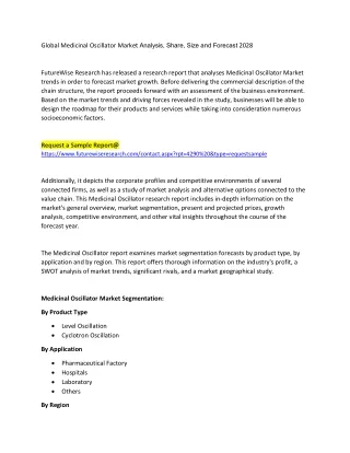 global medicinal oscillator market analysis share