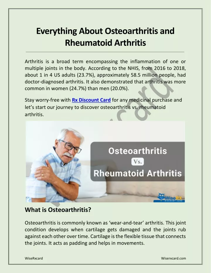 everything about osteoarthritis and rheumatoid