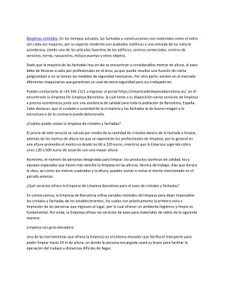 limpieza cristales en los tiempos actuales