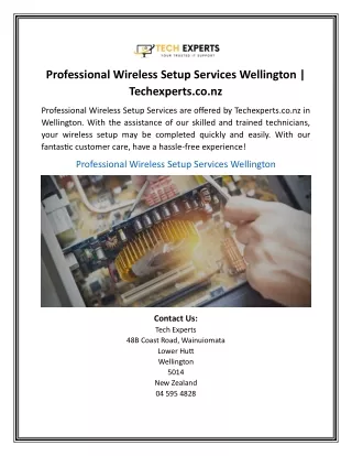 Professional Wireless Setup Services Wellington | Techexperts.co.nz
