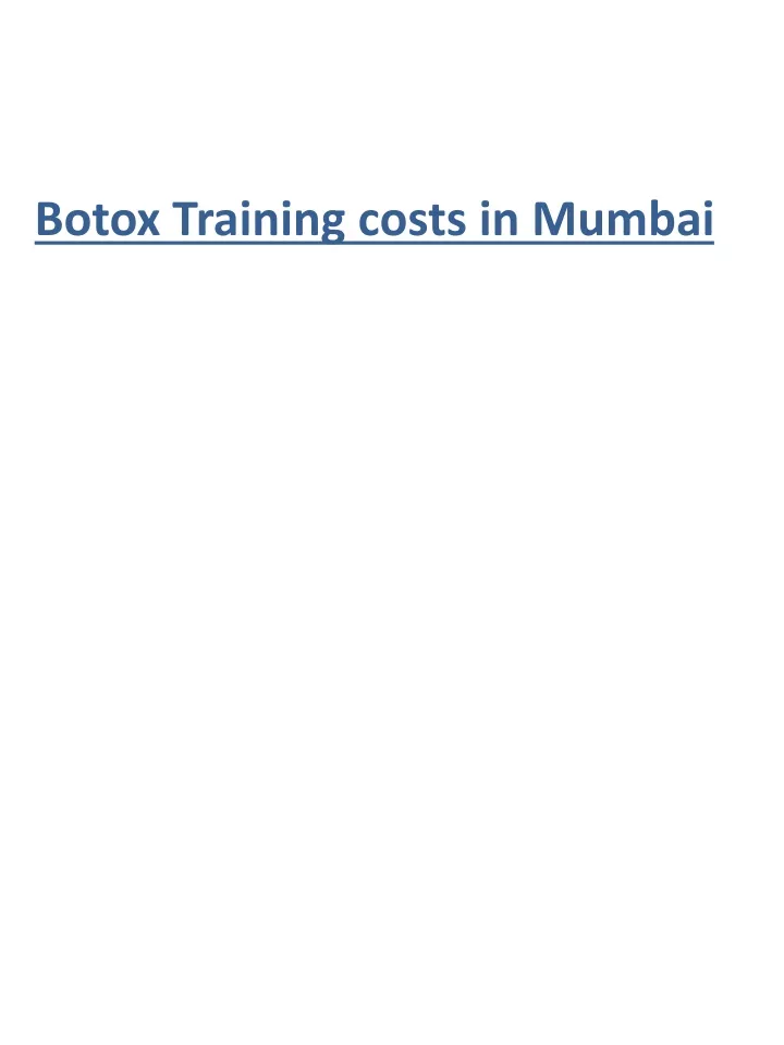 botox training costs in mumbai