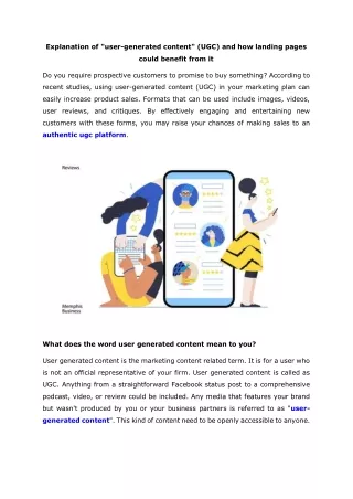 explanation of user generated content