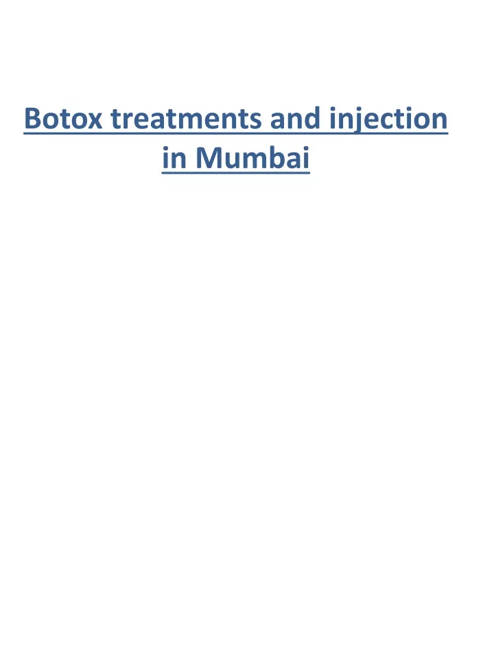 botox treatments and injection in mumbai