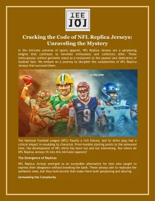 Cracking the Code of NFL Replica Jerseys Unraveling the Mystery