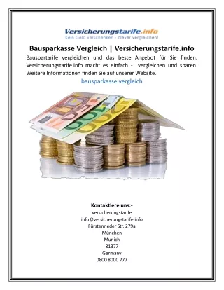 Bausparkasse Vergleich | Versicherungstarife.info