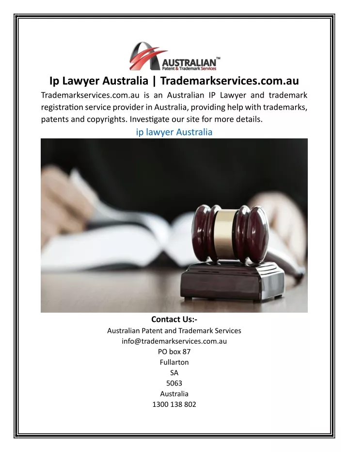 ip lawyer australia trademarkservices