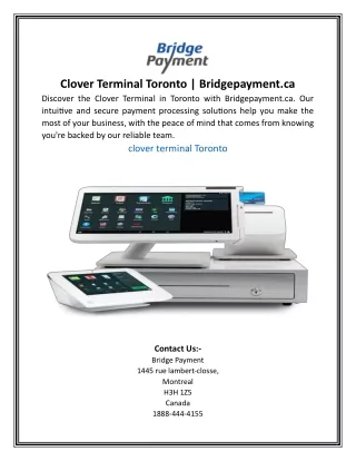 Clover Terminal Toronto | Bridgepayment.ca