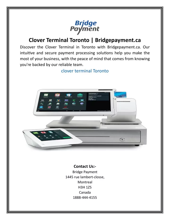 clover terminal toronto bridgepayment ca discover