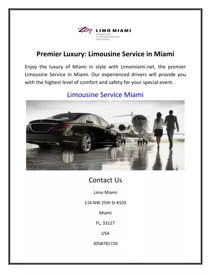 premier luxury limousine service in miami