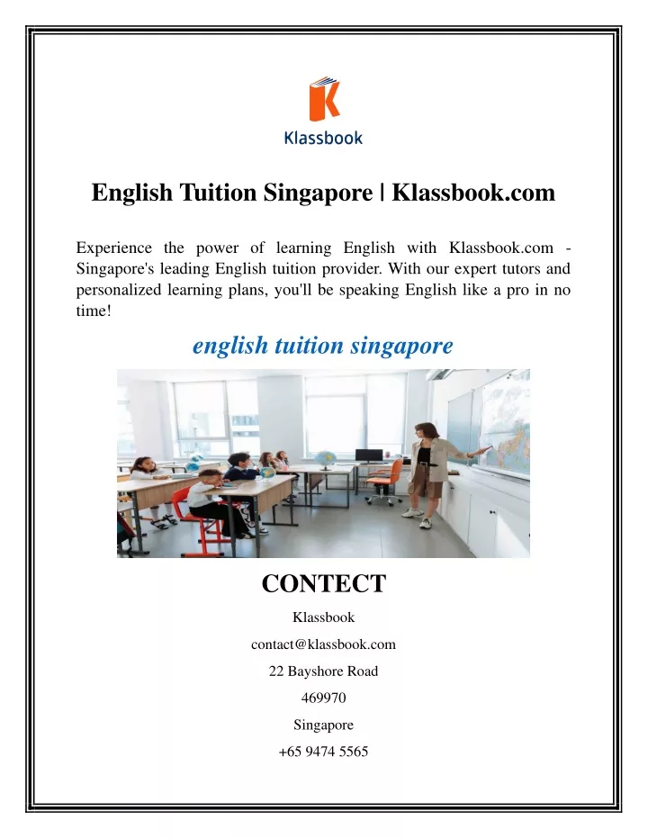 english tuition singapore klassbook com