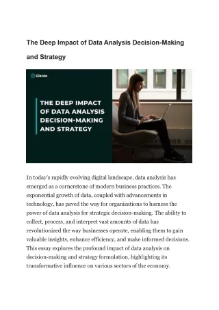 the deep impact of data analysis decision making