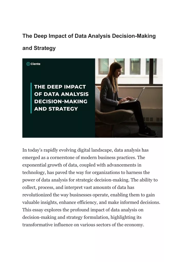 the deep impact of data analysis decision making