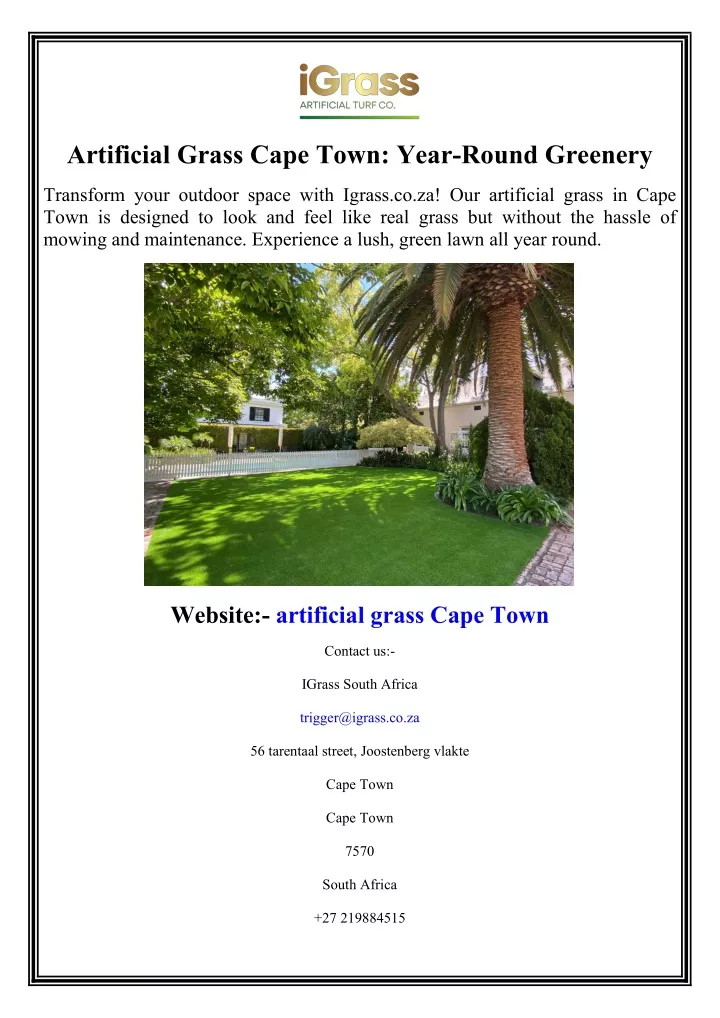 artificial grass cape town year round greenery