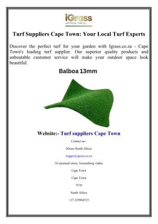 Turf Suppliers Cape Town Your Local Turf Experts