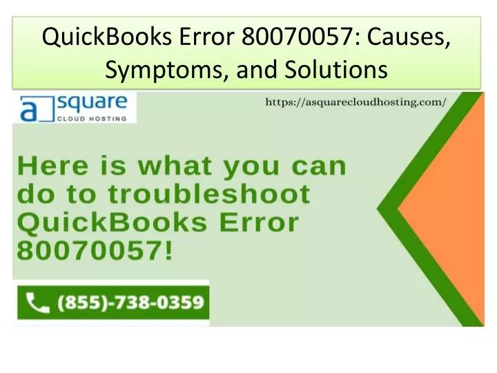 quickbooks error 80070057 causes symptoms