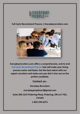 full cycle recruitment process everydayrecruiters