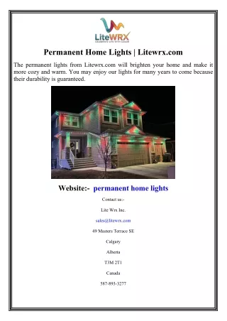 Permanent Home Lights  Litewrx.com