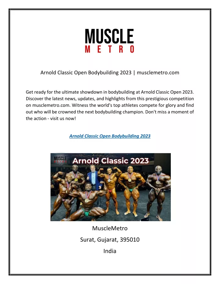 arnold classic open bodybuilding 2023 musclemetro