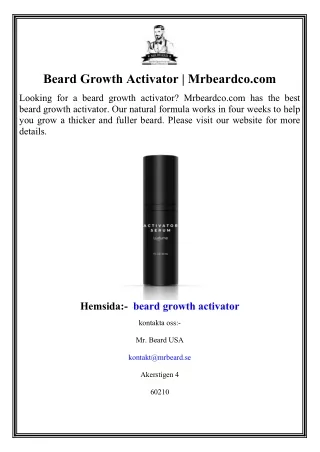 Beard Growth Activator  Mrbeardco.com