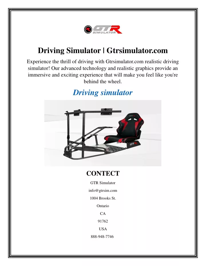 driving simulator gtrsimulator com
