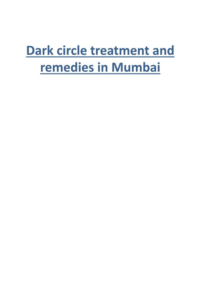 dark circle treatment and remedies in mumbai